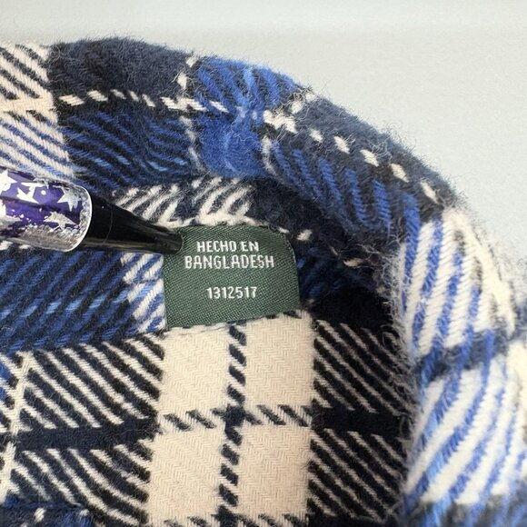 Orvis Big Bear Shacket Shirt Jacket Heavyweight Flannel Plaid Blue Mens L - Picture 7 of 12